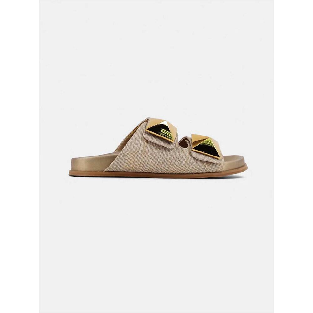 NEW SHU SHOP women's bernarda sandals in gold woven